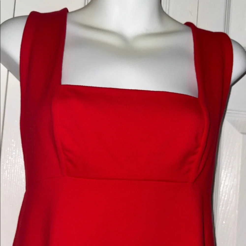 Boston Proper Red Square-Neck Midi Dress - Picture 2 of 4
